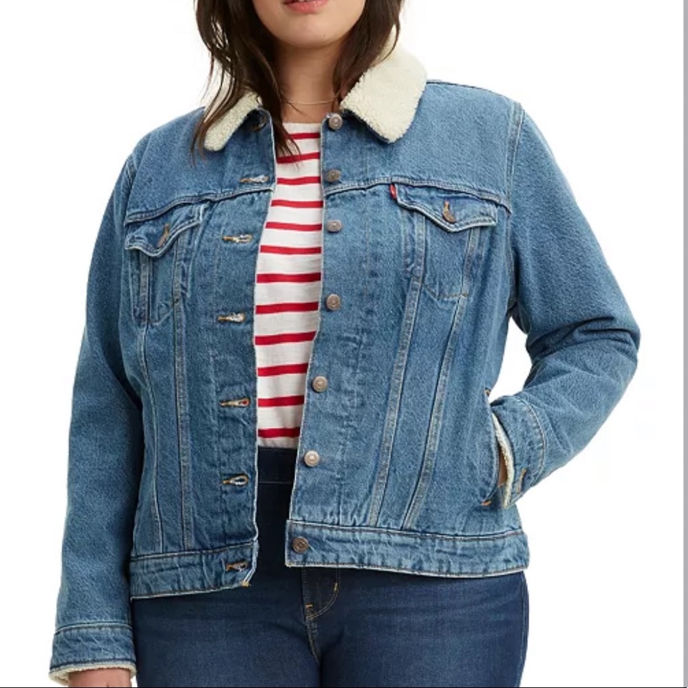 Levi’s Denim Trucker Fleeced collar Denim Jacket - Picture 1 of 8